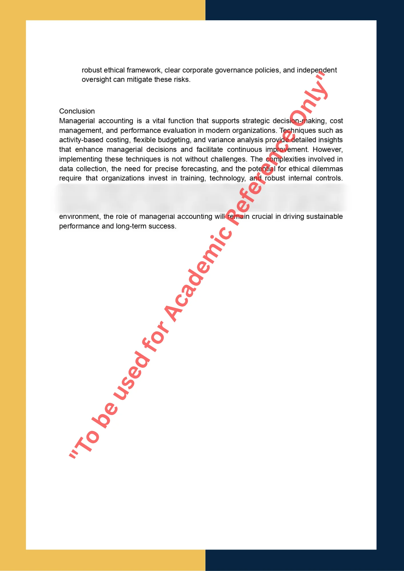 Assignment Sample Of Subject ACCT 102- Managerial Accounting 3